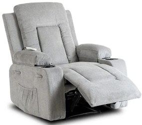 Szary masujący fotel wypoczynkowy do salonu - Bergos 4X