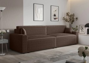 Brązowa rozkładana sofa tapicerowana M0-N55