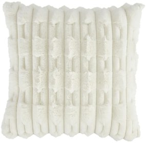 Poduszka dekoracyjna z mikropluszu 50x50 cm Carved Fur – Bianca