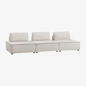 3-częściowa Modułowa Sofa W Tkaninie Vermont Kremowo-beżowy Szenil - Sklum