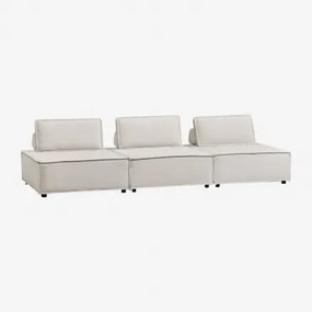3-częściowa Modułowa Sofa W Tkaninie Vermont Szenila Kremowy Beż - Sklum