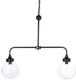 Podwójna lampa sufitowa - metal, szkło 103 x 25 x 193 cm