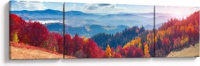 Obraz kolorowego jesiennego krajobrazu (170x50 cm)