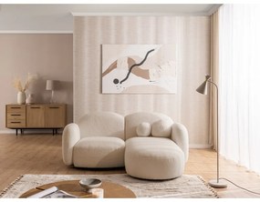 Jasnobrązowy narożnik z materiału bouclé (prawostronny/z szezlongiem) Orbit – Ropez