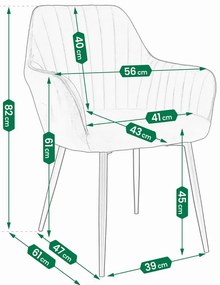 Niebieskie tapicerowane krzesło fotelowe Hortif 13X