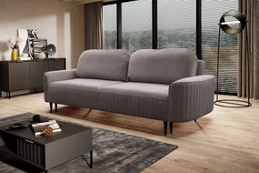 Masseno Sofa FILO z funkcją spania i pojemnikiem na pościel, Rozkładana sofa - Szary, VELLUTO 16