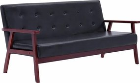 3-osobowa czarna sofa retro L7-F58