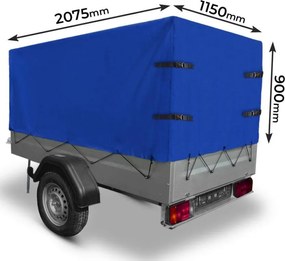 JAGO Plandeka na przyczepkę 207,5 x 115 x 90 cm, 500g / m2