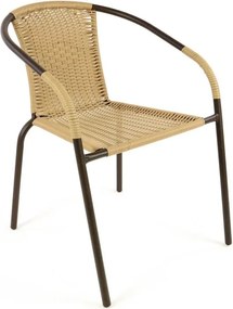 Krzesło ogrodowe na taras z polirattanu beżowe