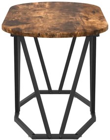 Nowoczesny owalny stolik kawowy dąb wędzony H4-F19