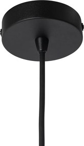 Designerska lampa wisząca czarna z opalizującym szkłem - Angela