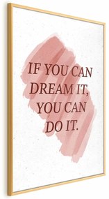 Plakat You Can Do It 21x30 cm z ramą złotą bez marginesu ARTGEIST B