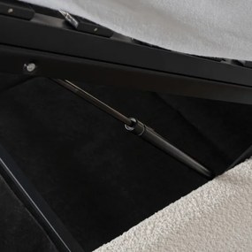 Łóżko Tapicerowane 160x200 cm BRISTOL ze Stelażem i Pojemnikiem Dwuosobowe Boucle Kremowe