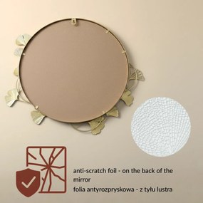 Okrągłe lustro ścienne z ozdobną ramą SOL, Ø 50 cm