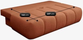 Sofa z Funkcją Spania SARIA Ruda Boucle Nowoczesna