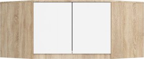 Nadstawka na szafę AKORD S100 Dąb Sonoma 100 cm 2 drzwi kolor Biały mat 3 półki 100x50x55 cm
