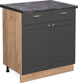 Szafka dolna do kuchni antracytowo-złoty 80x60x82 fame-line