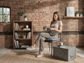 Poduszka na krzesło LINGE BLUE 37x37 cm, niebieska