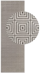 Dywan nowoczesny Perles Romby szaro-białe 80 cm x 240 cm