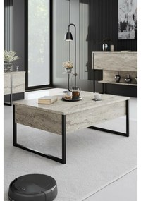 Stolik konferencyjny Luxe Travertine and Black