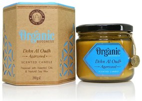 Naturalna sojowa świeca zapachowa Dehn Al Oudh - Agarwood 200 g w bursztynowym szkle