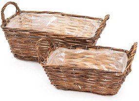 Wiklinowy kosz florystyczny brązowy, 32 x 17  x 13 cm