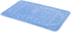 Niebieski elegancki dywanik do łazienki w grecki wzór T4-T81