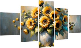 Obraz – Wazon ze słonecznikami (125x70 cm)