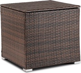 Zestaw Mebli Ogrodowych NEGRO Brązowy/Beżowy Narożnik Stolik Tarasowy Technorattan Nowoczesny