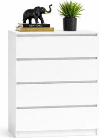 Biała Komoda Skandynawska Z 4 Szufladami W2-E35
