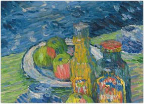 Obraz - Alexej von Jawlensky, Still Life with Bottles and Fruit, reprodukcje (70x50 cm)