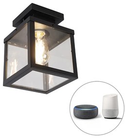 Zewnetrzna Inteligentna lampa sufitowa zewnętrzna w stylu industrialnym czarna w komplecie zżarówką ST64 Wifi - Rotterdam Nowoczesny Oswietlenie zewnetrzne