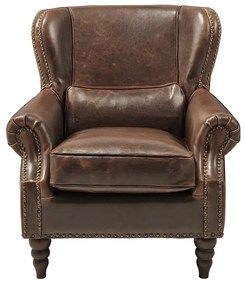 Fotel 100% skóry EDOUARD - Kolor brązowy