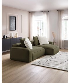Zielony narożnik z imitacji skóry (strona zmienna) Boheme – Bobochic Paris