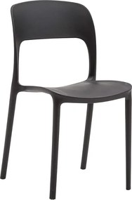 Zestaw 4 czarnych krzeseł z polipropylenu - FUERTEVENTURA