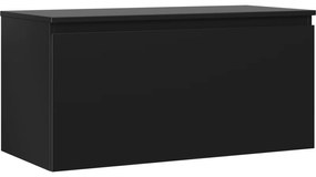 Mexen Orio szafka łazienkowa podumywalkowa 100 cm z blatem, 1 szuflada, czarna mat - 91A10-10047-1-BFC71