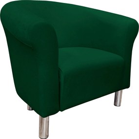 Fotel Milo tkanina Mikrofaza stylowy fotel do salonu i sypialni : Kolor nogi - Chrom, Kolor tkaniny - 9 MIKROFAZA, Wysokość nogi - 15 cm