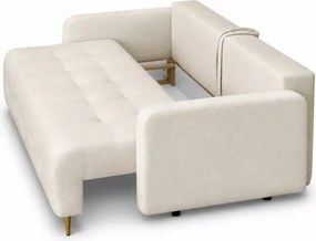Nowoczesna sofa Elivo z funkcją spania i pojemnikiem na pościel w kolorze beżowym