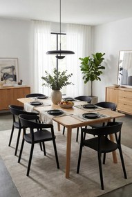 Czarne minimalistyczne krzesło z podłokietnikami M5-E88