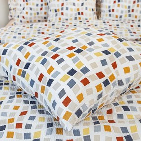Kvalitex Pościel krepa Mozaika, 220 x 200 cm, 2x70 x 90 cm, 220 x 200 cm, 2 szt. 70 x 90 cm