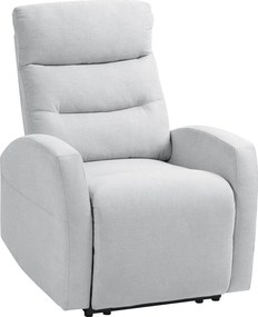 HOMCOM Regulowany fotel relaksacyjny z podnóżkiem, Nowoczesny fotel tapicerowany, Jasnoszary
