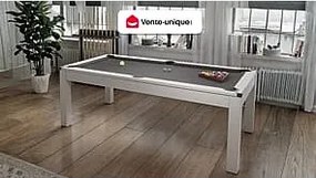 Biały rozkładany stół - Bilard i Ping-pong - Dł.182 x Szer.102 x Wys.80 cm - HENK