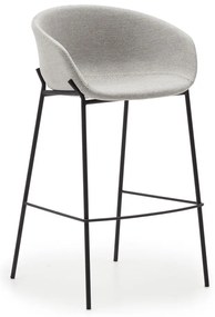 Jasnoszary hoker (wysokość siedziska 75 cm) Yvette – Kave Home
