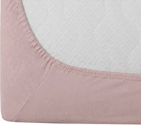 PrzytulneMieszkanie.pl Bawełniane prześcieradło z gumką STANDARD 90 x 200 cm staroróżowe