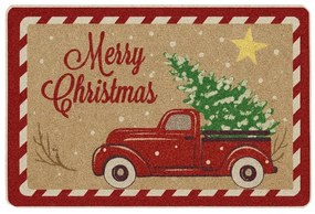 Świąteczna wycieraczka HOLIDAY RIDE 60x90 cm, czerwona