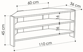 Biała szafka pod TV 110x45x36 cm Thales Corner – Kalune Design