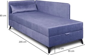 Niebieski tapczan z pojemnikiem B9-T67