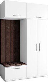 Masseno Garderoba REMA 150/240/60 cm Nowoczesna Szafa do Przedpokoju Biała, MONOLITH 29 (Brązowy)