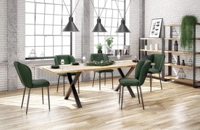 APEX stół 120x78 drewno lite dębowe czarny dąb naturalny 4 osobowy