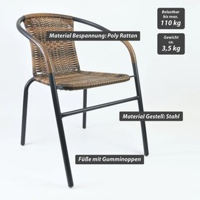 Zestaw krzeseł ogrodowych bistro, brązowe, 4 szt